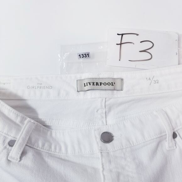 Liverpool The Girlfriend Luna White Mend Distressed Jeans High Rise Rolled Hem - Picture 13 of 13